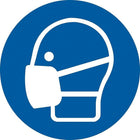 Accuform Signs Wear A Mask Iso Mandatory Safety Labels, 4" x 4", Vinyl, Pictogram-Display Type Adhesive