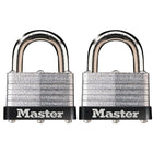 Master Lock 38mm Warded Laminated Steel Body Padlock, Keyed A-Like, 2 Pack-Padlock