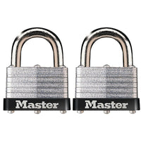 Master Lock 38mm Warded Laminated Steel Body Padlock, Keyed A-Like, 2 Pack-Padlock