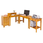 Winsome Studio 5 piece Home Office Set, Honey-Solid beech wood with honey finish
