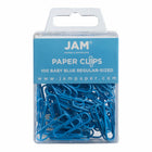 JAM Paper Colored Standard 1" Paper Clips - Baby Blue - 2 Packs of 100-Color: Baby Blue