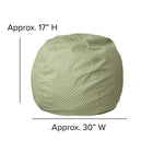 Flash Furniture Small Green Dot Kids Bean Bag Chair-Spot Clean with Damp Cloth