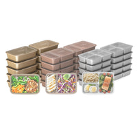 Bentgo Prep 60-Piece Meal Prep Kit - Gleam Metallics Collection-Portion-Perfect Meal Tray: No need to measure your portions - volume is already embossed on the tray