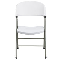 Flash Furniture HERCULES Series White Plastic Folding Chair with Grey Frame - White-Set of 6 White Plastic Folding Chairs