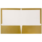 JAM Paper 2 Pocket Laminated Glossy Presentation Folders, Gold, 25 Pack-Capacity: 200 sheets