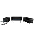 Flash Furniture HERCULES Regal Series Reception Set - Black LeatherSoft-Contemporary Reception Set