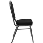 Flash Furniture HERCULES Series Crown Back Stacking Banquet Chair in Black Dot Patterned Fabric - Silver Vein Frame-Stacks up to 15 Chairs High