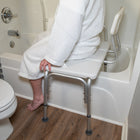 Flash Furniture HERCULES Series 300 Lb. Capacity Adjustable Bath & Shower Transfer Bench with Back & Side Arm - White-11