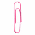 JAM Paper Colored Jumbo 2" Paper Clips - Pink - 2 Packs of 75-Premium paper clips made from high quality vinyl coated steel wire