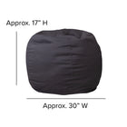 Flash Furniture Small Solid Grey Kids Bean Bag Chair-Spot Clean with Damp Cloth