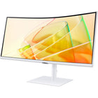 Samsung 34" ViewFinity S65TC 5ms 100Hz Curved Monitor - Warm White-The HDMI, DisplayPort, and USB3 Hub keep you connected while a LAN port lets laptops without a port connect to the monitor for Ethernet use
