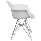 Flash Furniture Alonza Series Plastic Chair with Chrome Base - White-Curved Arms