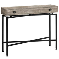 Monarch Specialties 3455 Accent Table - 42"L/Taupe Reclaimed Wood/ Black Console-Contemporary barn style finish in a taupe reclaimed wood-look accented with round black metal pulls