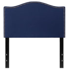 Flash Furniture - Tête de lit Lexington à une place rembourrée avec garniture pour clous décoratifs en tissu marine-Style transition