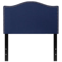 Flash Furniture - Tête de lit Lexington à une place rembourrée avec garniture pour clous décoratifs en tissu marine-Style transition
