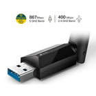 TP-Link AC1300 High Gain Wireless Dual Band USB Adapter-Dual-Band Wireless - The 2.4 GHz and 5 GHz bands provide flexible connectivity, giving your devices access to the latest dual-band Wi-Fi router for faster speed and extended range