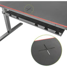 TygerClaw 26.75"W Manual Height Adjustable Gaming Desk - Black-Dimensions: 26"L x 26.8"W x 44.9"H