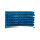Kleton Louvered Rack & Bins Combinations - 72 Bins - 72" W x 15" D x 40" H, Blue-Depth: 15"