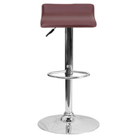 Flash Furniture – Tabouret de bar ajustable contemporain en vinyle bourgogne et à pied chromé (DS801CONTBURG)-Tabouret de style contemporain