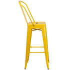 Flash Furniture 30" High Yellow Metal Indoor-Outdoor Barstool with Back-Stacks up to 8 Chairs High