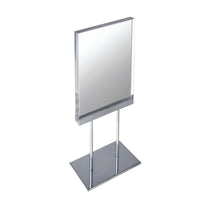 Azar Medium Acrylic Block Sign Holder On Chrome Stand For Counter, 8.5" x 5.5" (104563)-Sign Holder