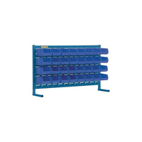 Kleton Louvered Rack & Bins Combinations, 32 Bins, 36" W x 8-1/4" D x 22" H, Blue-Depth: 8-1/4"