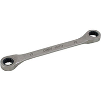 Gray Tools 17mm X 19mm Double Box End, Fixed Head Ratcheting Wrench, Stainless Steel Finish-Size: 17 x 19mm