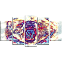 Designart Bold Bear Large Animal Canvas Artwork, (PT2355-373)-Print