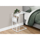 Monarch Specialties - 3067 Table D'Appoint - Blanc/Metal Blanc Et Support Magazine-Grande surface pour vos collations, boissons ou repas