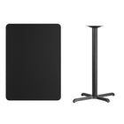 Flash Furniture – Table bistro en stratifié noir de 30 x 42 po avec base de 22 x 30 po (XUBK3042T2230B)-Table d'hospitalité à hauteur de bar