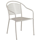30'' Round Light Grey Indoor-Outdoor Steel Folding Patio Table Set with 4 Round Back Chairs [CO-30RDF-03CHR4-SIL-GG]-4
