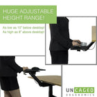 Uncaged Ergonomics 60" Rise Up Electric Adjustable Sit Stand Desk with Keyboard Tray & Standing Mat Bundle (RUGBKT2ASM)-Safely supports 250lbs