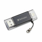 Verbatim 128 GB Store 'n' Go Dual USB 3.2 Gen 1 Flash Drive for Apple Lightning Devices - Graphite-Easily transfer files between your Apple Lightning equipped device and other PC's