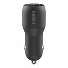 Belkin 24W Dual USB-A Car Charger With 3' A-Ltg Cable-1m/3.3ft USB-A to Lightning cable included