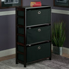 Winsome Wood Torino 4-Piece Set Storage Shelf with Black Fabric Baskets, Chocolate (92459)-Includes Three shelves