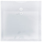 JAM Paper Plastic Envelopes with Button and String Tie Closure, 13 x 13 square, Clear Poly, 12 Pack (1241705)-Clear