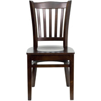 Flash Furniture - Chaise de restaurant de la série HERCULES en bois noyer à dossier à lattes verticales-Ensemble de 2 chaises de salle à manger en bois