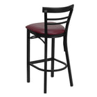 Flash Furniture HERCULES Series Black Two-Slat Ladder Back Metal Restaurant Barstool - Burgundy Vinyl Seat-Burgundy Vinyl Upholstered Seat