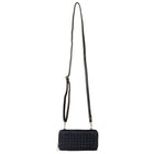 Karla Hanson RFID Blocking Ellie Woven Crossbody Phone Wallet, Black-12 card slots,