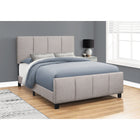 Monarch Specialties 6025Q Queen Size Bed - Grey Linen-Product dimensions: 50"H x 88"L x 64.25"W