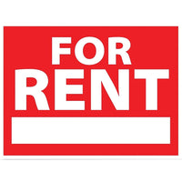 HeadLine 18"x24" Yard Sign  -  "FOR RENT"-Constructed of 4mm thick, durable, corrugated plastic