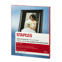 Staples Photo Supreme Paper - Satin - 8-1/2" x 11" - 50 Pack-For sparkling photos that resist fading