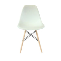 Plata Import Eiffel Chair, White Seat, Natural Wood Legs (PC-016N-WHITE)-Dining Chair