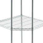 TRINITY EcoStorage 4-Tier 72" Corner Wire Shelving Rack with Wheels, Chrome (TBFZ-0909)-Four - 4" x 1" swivel wheels - (2) locking and (2) non-locking
