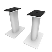 Kanto SP9W 9" Tall Universal Desktop Speaker Stands with Cable Management - White-Designed for YU2, YU4 or other 3" to 4" speakers