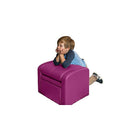 Uncaged Ergonomics STASH Upholstered Folding Kids Chair w/ Built in Storage, Ottoman Conversion, Pink-Lift the seat to reveal a hidden storage chest that's easy to access, spacious & perfect for storing toys. De-clutter and organize with this cute playroom chair