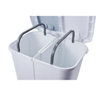 Step N' Sort Dual Trash and Recycling Bin - 40 L - White-Push top spring buttons allow access to each easy clean individual bin