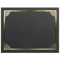 St. James Document/Certificate Holders - Gold Foil Border - Linen Finish - Black - 5 Pack - 83802-Add ceremony, elegance and sincerity to the act of giving recognition