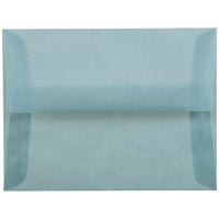 JAM Paper A2 Invitation Envelopes, 4.38 x 5.75, Ocean Blue Translucent Vellum, 50 Pack (PACV602I)-Ocean blue translucent envelope