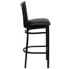 Flash Furniture HERCULES Series Black School House Back Metal Restaurant Barstool - Black Vinyl Seat-School House Back Design
